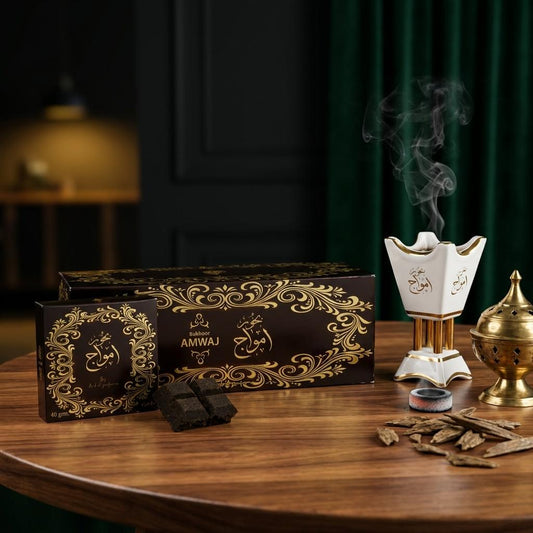 Bukhoor Amwaj Premium Oud Incense Block - Luxury Arabian Home Fragrance (40g)