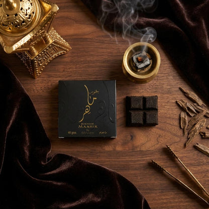 Bukhoor Maahir Premium Arabian Oud Incense by Ard Al Zaafaran | Luxury Home Fragrance 40g