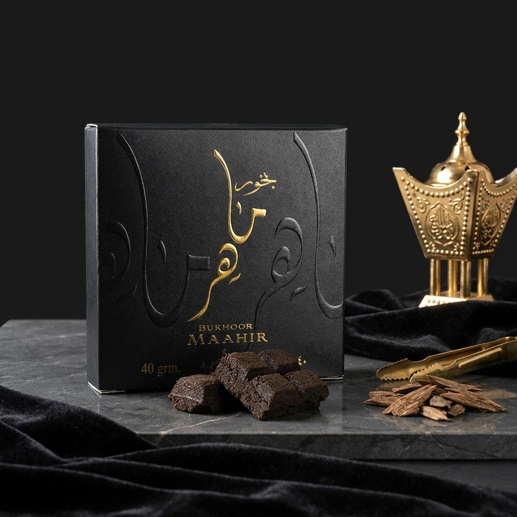 Bukhoor Maahir Premium Arabian Oud Incense by Ard Al Zaafaran | Luxury Home Fragrance 40g