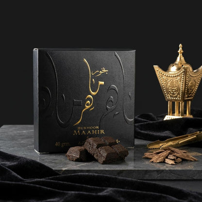 Bukhoor Maahir Premium Arabian Oud Incense by Ard Al Zaafaran | Luxury Home Fragrance 40g
